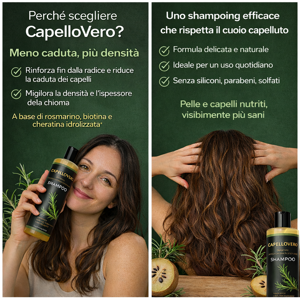 CapelloVero – Shampoo Rinforzante Anticaduta